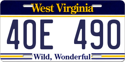 WV license plate 4OE490