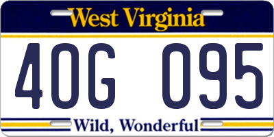 WV license plate 4OG095