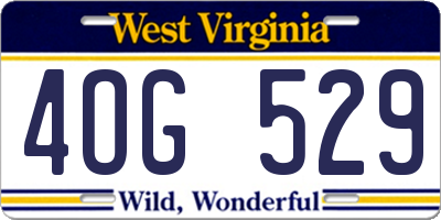 WV license plate 4OG529