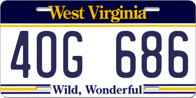 WV license plate 4OG686