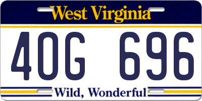 WV license plate 4OG696