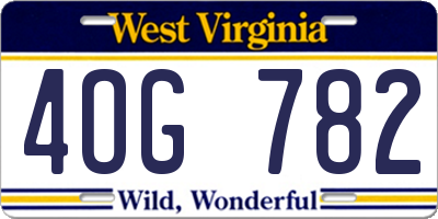 WV license plate 4OG782
