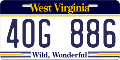 WV license plate 4OG886