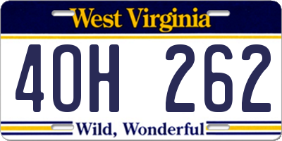 WV license plate 4OH262