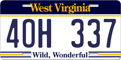 WV license plate 4OH337