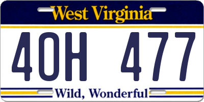 WV license plate 4OH477