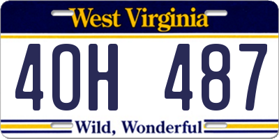 WV license plate 4OH487