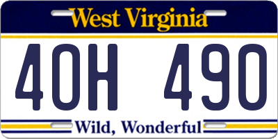 WV license plate 4OH490