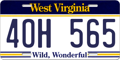 WV license plate 4OH565