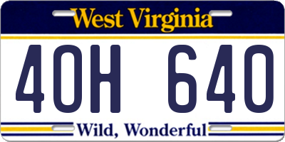 WV license plate 4OH640