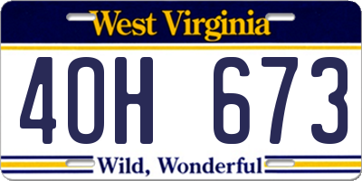 WV license plate 4OH673