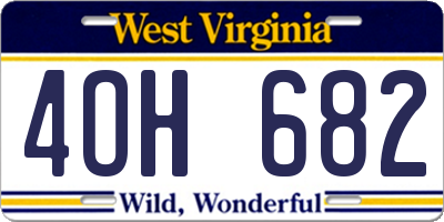 WV license plate 4OH682