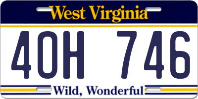 WV license plate 4OH746