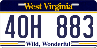 WV license plate 4OH883