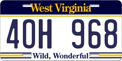 WV license plate 4OH968