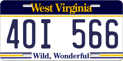 WV license plate 4OI566