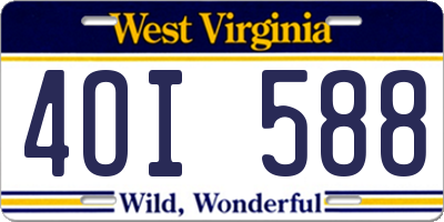 WV license plate 4OI588