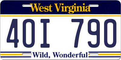 WV license plate 4OI790