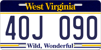 WV license plate 4OJ090