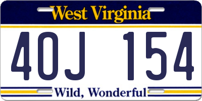 WV license plate 4OJ154