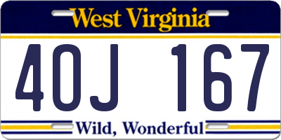 WV license plate 4OJ167