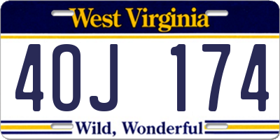 WV license plate 4OJ174