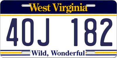 WV license plate 4OJ182