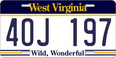 WV license plate 4OJ197