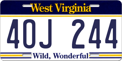 WV license plate 4OJ244