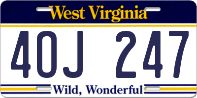 WV license plate 4OJ247