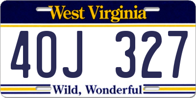 WV license plate 4OJ327