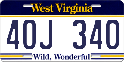 WV license plate 4OJ340