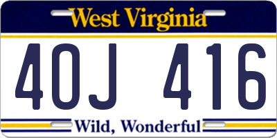 WV license plate 4OJ416