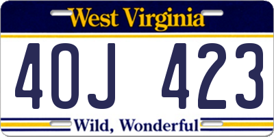 WV license plate 4OJ423