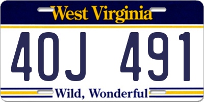 WV license plate 4OJ491