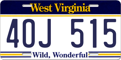 WV license plate 4OJ515