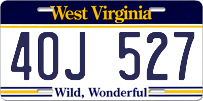 WV license plate 4OJ527