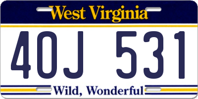 WV license plate 4OJ531