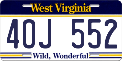 WV license plate 4OJ552