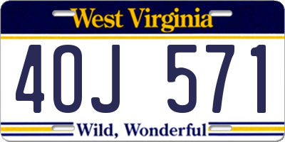 WV license plate 4OJ571