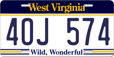 WV license plate 4OJ574
