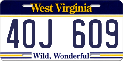 WV license plate 4OJ609