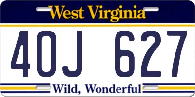 WV license plate 4OJ627