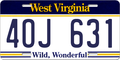 WV license plate 4OJ631
