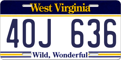 WV license plate 4OJ636