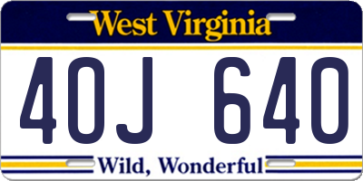 WV license plate 4OJ640