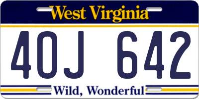 WV license plate 4OJ642