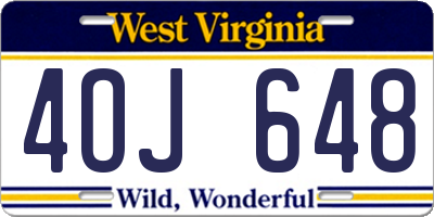 WV license plate 4OJ648