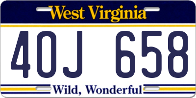 WV license plate 4OJ658