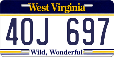 WV license plate 4OJ697